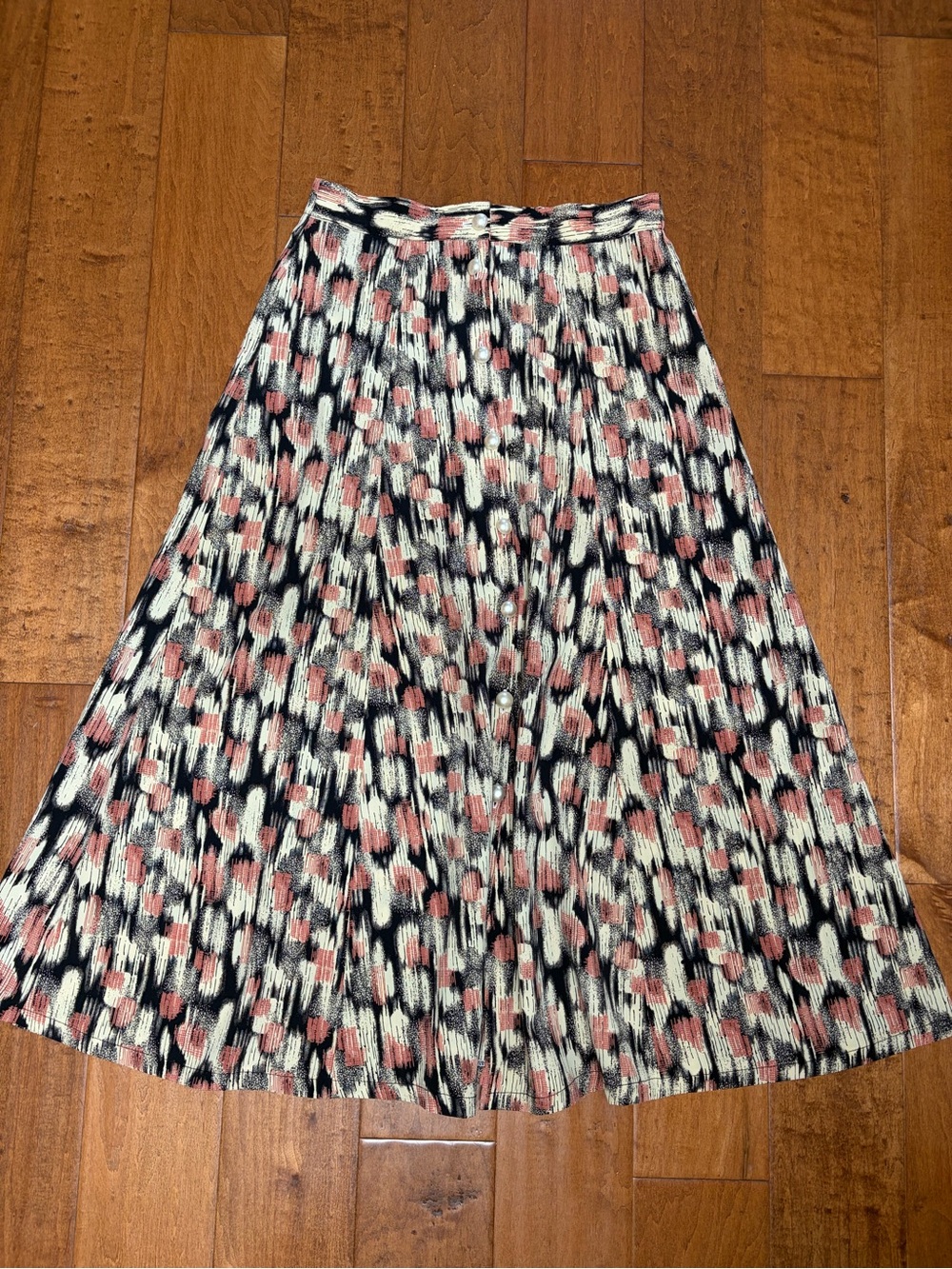 Vintage handmade button front maxi skirt